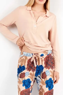 Gisela Pijama punto estampado floral rosa Online