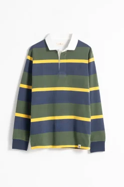 PuroEGO Polo algodón multirayas Verde Sale