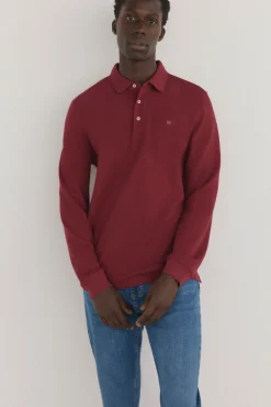 Pedro del Hierro Polo básico manga larga Burdeos Hot