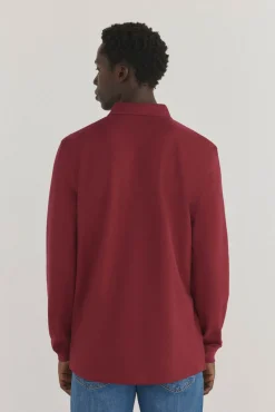 Pedro del Hierro Polo básico manga larga Burdeos Hot