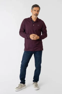 Privata Polo básico manga larga Granate