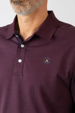 Privata Polo básico manga larga Granate