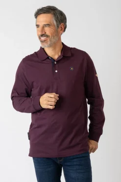 Privata Polo básico manga larga Granate