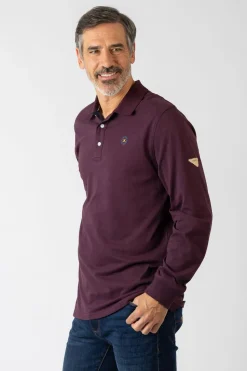Privata Polo básico manga larga Granate