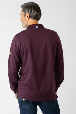 Privata Polo básico manga larga Granate