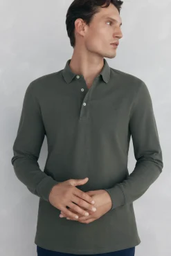 Pedro del Hierro Polo básico manga larga Verde Hot