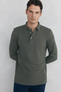 Pedro del Hierro Polo básico manga larga Verde Hot