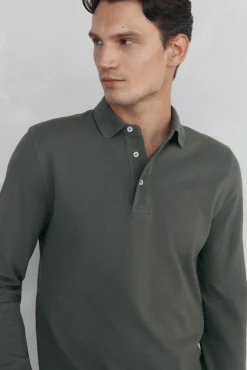 Pedro del Hierro Polo básico manga larga Verde Hot