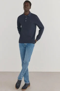 Pedro del Hierro Polo básico manga larga Azul Best