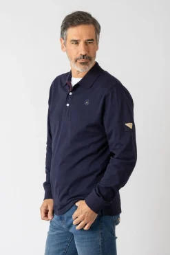 Privata Polo básico manga larga Azul marino