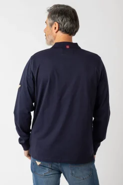 Privata Polo básico manga larga Azul marino