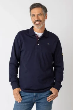 Privata Polo básico manga larga Azul marino