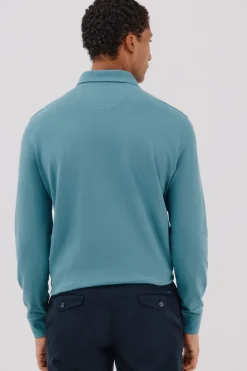 Cortefiel Polo básico manga larga Azul Outlet