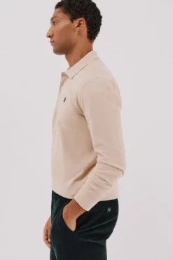 Cortefiel Polo básico manga larga Beige Clearance