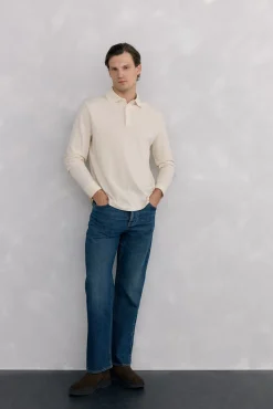 Pedro del Hierro Polo básico manga larga Crudo Online