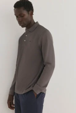 Pedro del Hierro Polo básico manga larga Gris Online