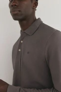Pedro del Hierro Polo básico manga larga Gris Online