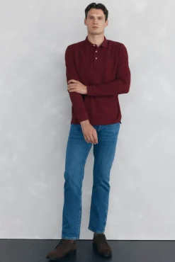 Pedro del Hierro Polo básico manga larga Burdeos Best