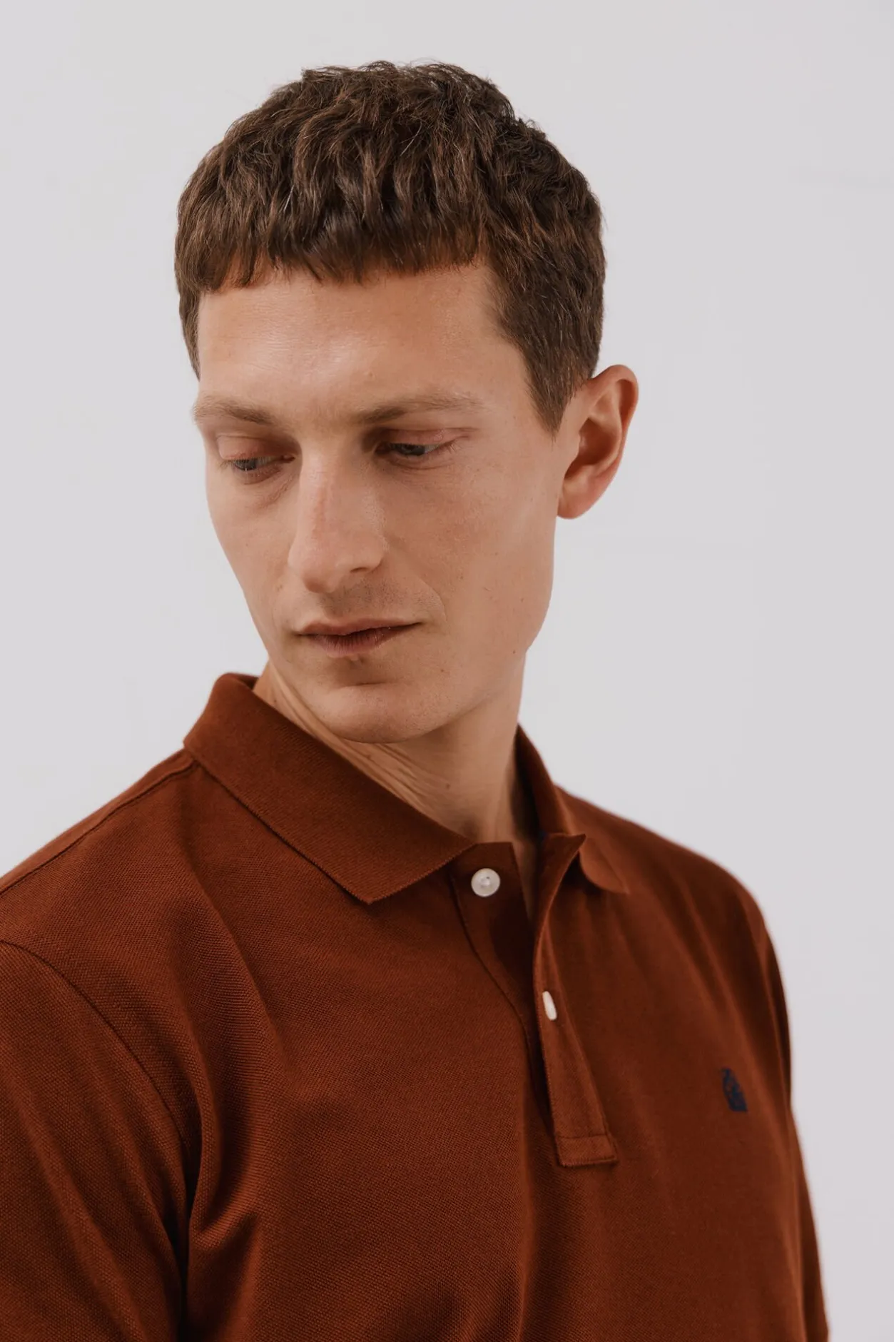 Cortefiel Polo básico piqué Marrón New