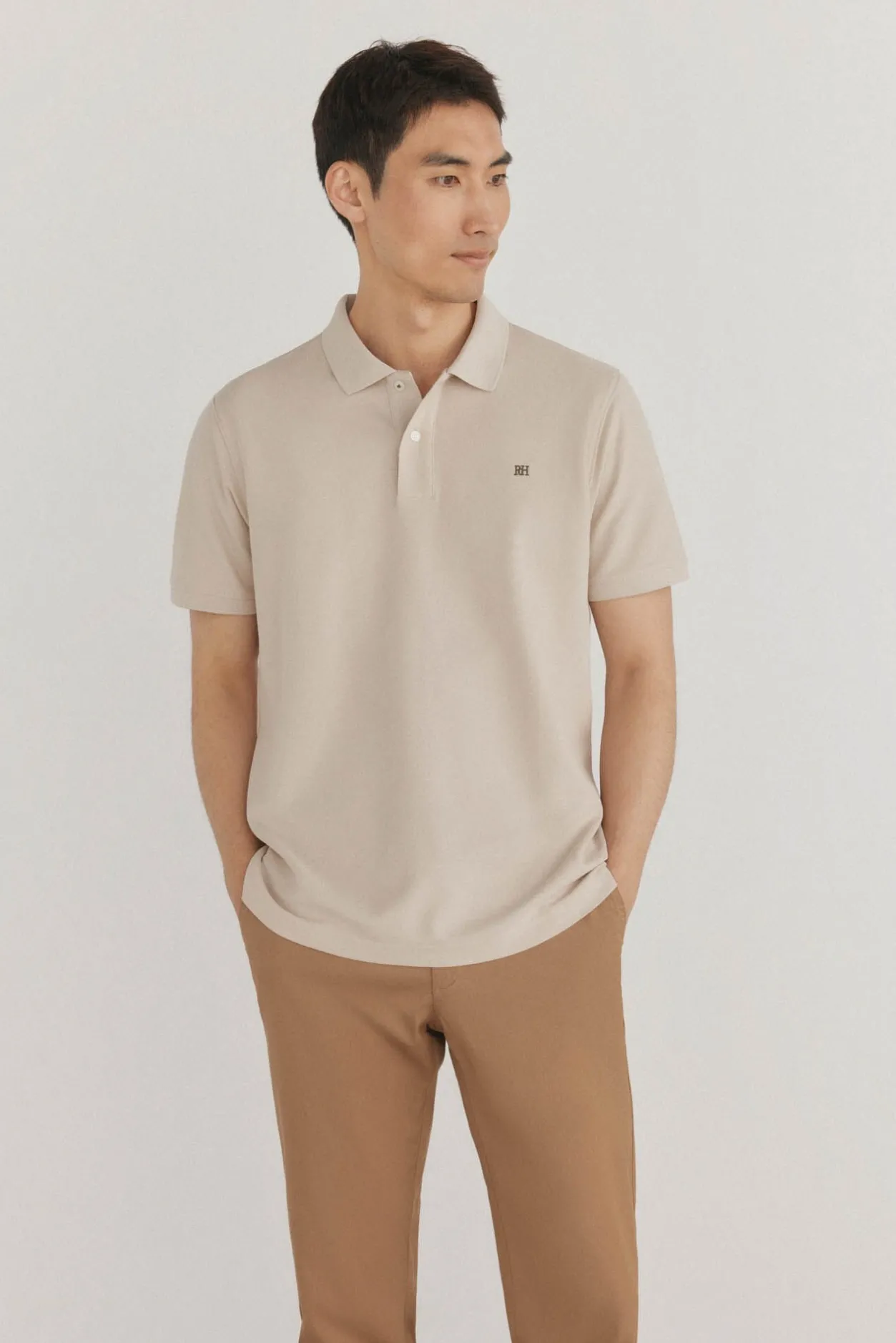 Pedro del Hierro Polo básico piqué Beige Discount