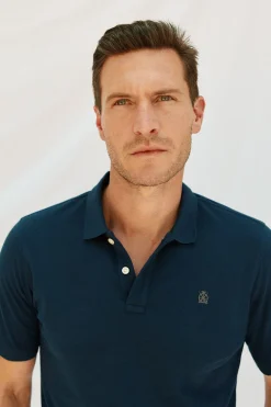 Cortefiel Polo básico piqué Azul marino Online