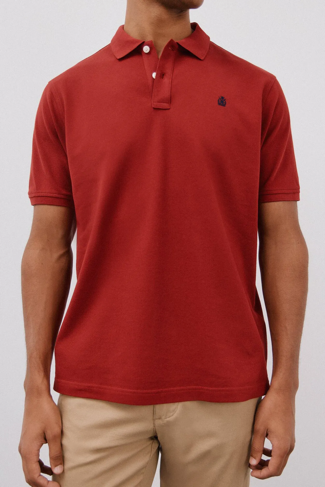 Cortefiel Polo básico piqué Rojo Discount