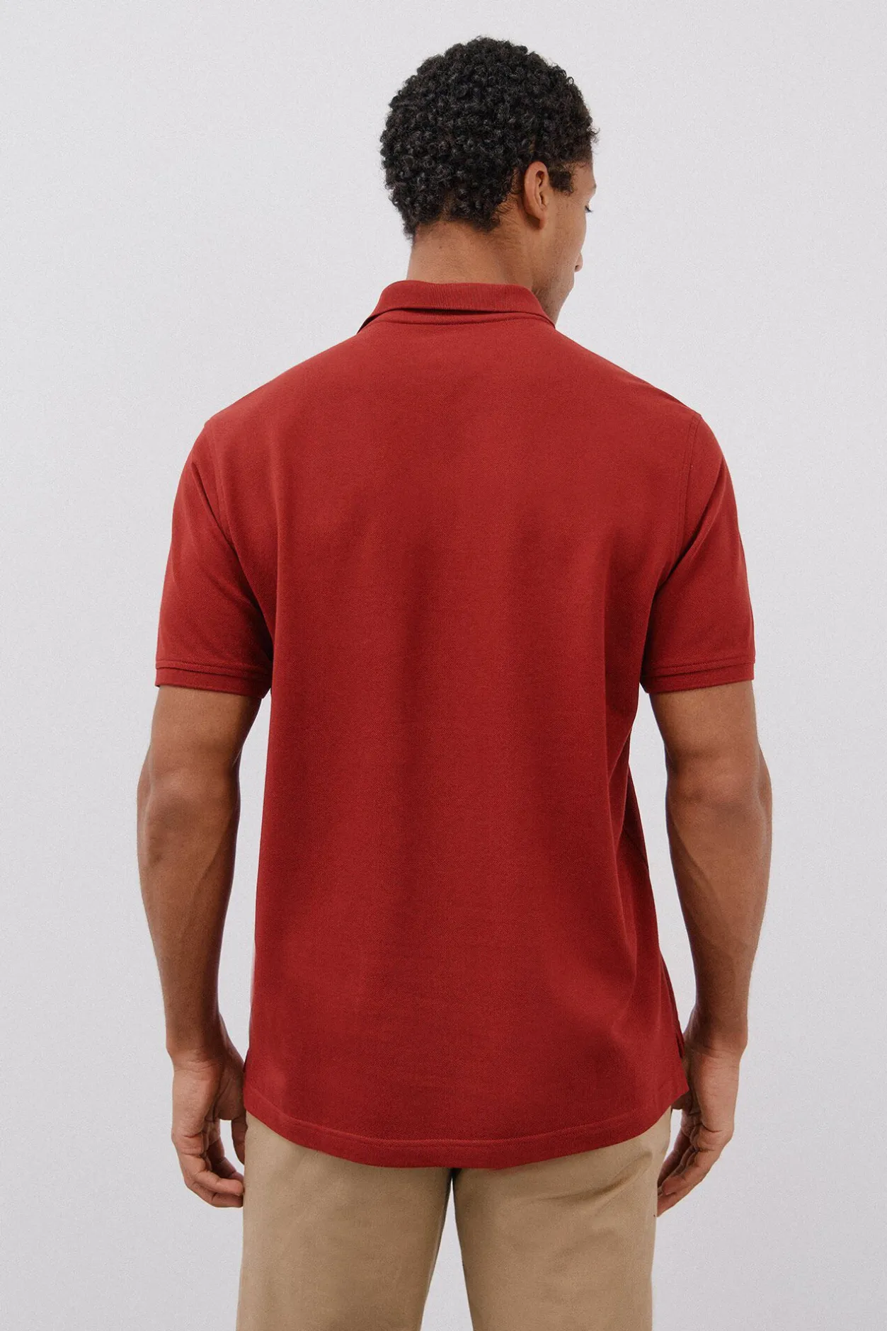 Cortefiel Polo básico piqué Rojo Discount