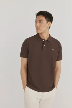 Pedro del Hierro Polo básico piqué regular Marr&oacute;n Discount