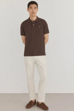 Pedro del Hierro Polo básico piqué regular Marr&oacute;n Discount