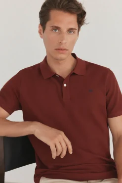 Pedro del Hierro Polo básico slim Burdeos New