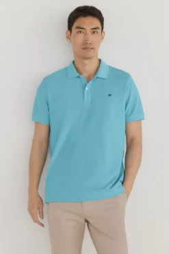 Pedro del Hierro Polo básico slim Turquesa Sale