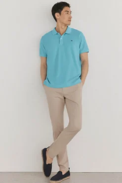 Pedro del Hierro Polo básico slim Turquesa Sale