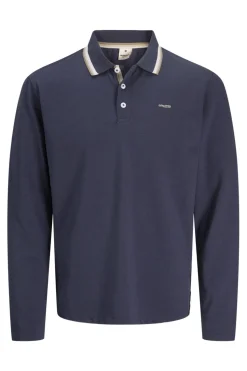 Jack & Jones Polo clásico de manga larga Azul marino Clearance