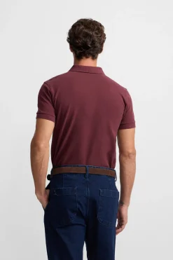 Silbon Polo clásico liso Granate Discount