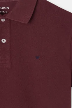 Silbon Polo clásico liso Granate Discount