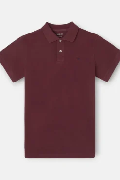 Silbon Polo clásico liso Granate Discount