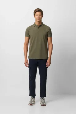 Silbon Polo clásico liso Verde Sale