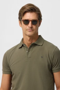 Silbon Polo clásico liso Verde Sale