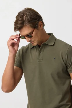 Silbon Polo clásico liso Verde Sale