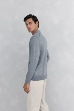 Pedro del Hierro Polo collar torzal liso Gris Hot