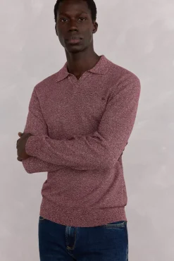 Pedro del Hierro Polo collar torzal liso Burdeos Outlet