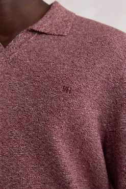 Pedro del Hierro Polo collar torzal liso Burdeos Outlet