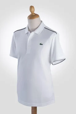 Lacoste Polo con ribetes en contraste en los hombros y los extremos de las mangas Blanco