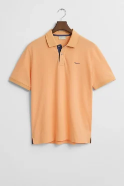Gant Polo de piqué en contraste Naranja