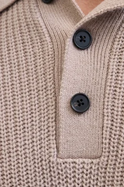 Jack & Jones Polo de punto con cuello abotonado gris Online