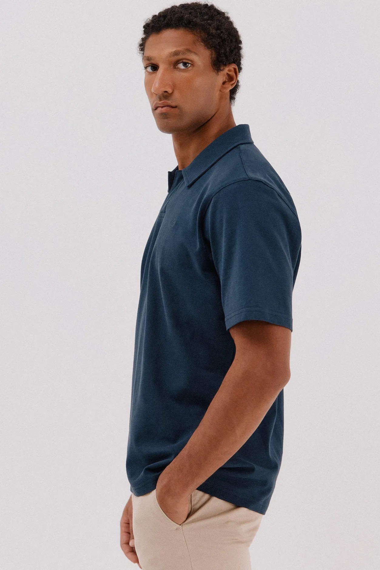 Cortefiel Polo estructura Azul marino Hot