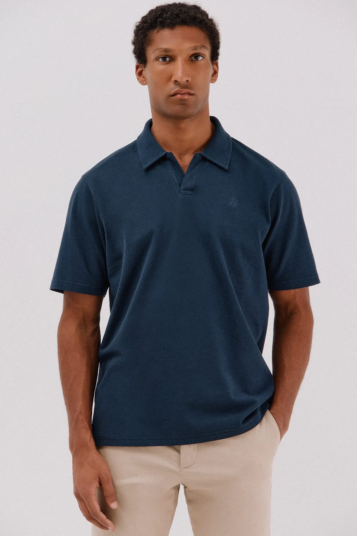 Cortefiel Polo estructura Azul marino Hot