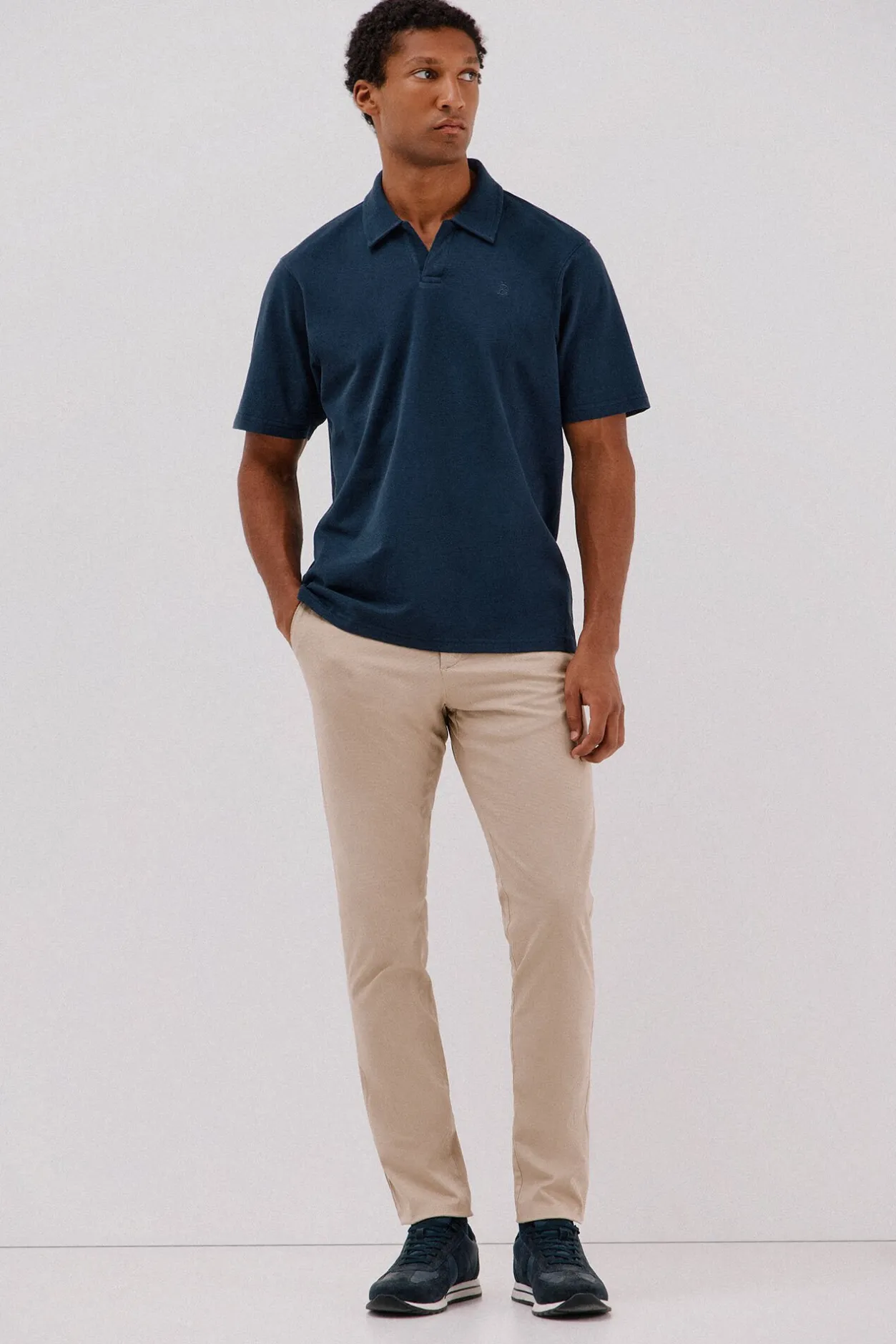 Cortefiel Polo estructura Azul marino Hot