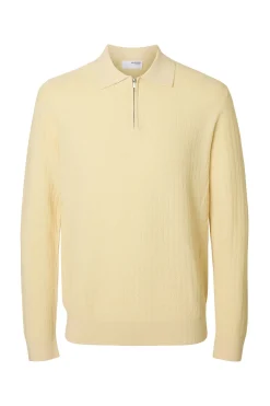 Selected Polo estructura media cremallera Beige Sale