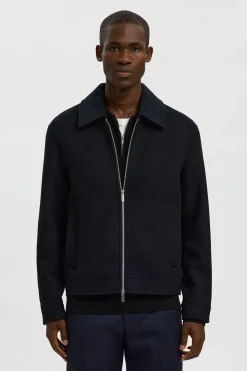 Selected Polo estructura media cremallera Negro Online